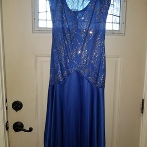Royal Blue dress. With Silver glitter on bodice